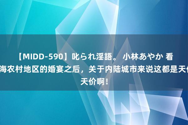 【MIDD-590】叱られ淫語。 小林あやか 看了沿海农村地区的婚宴之后,关于内陆城市来说这都是天价啊!