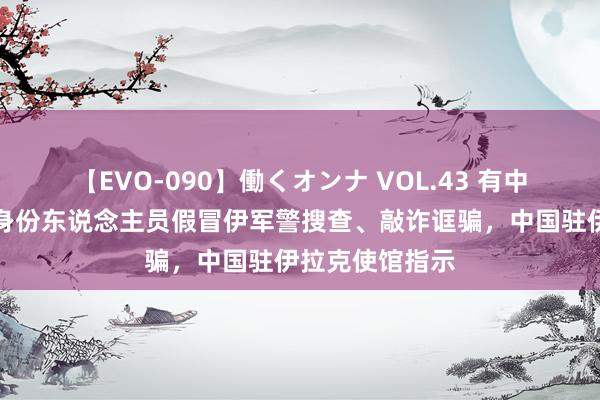 【EVO-090】働くオンナ VOL.43 有中国公民遭不解身份东说念主员假冒伊军警搜查、敲诈诓骗,中国驻伊拉克使馆指示