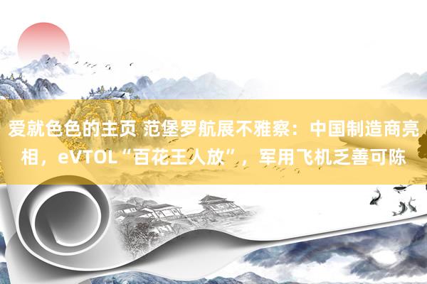 爱就色色的主页 范堡罗航展不雅察:中国制造商亮相,eVTOL“百花王人放”,军用飞机乏善可陈