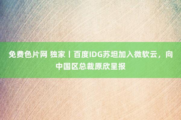免费色片网 独家丨百度IDG苏坦加入微软云，向中国区总裁原欣呈报