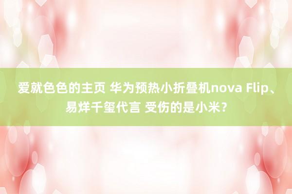 爱就色色的主页 华为预热小折叠机nova Flip、易烊千玺代言 受伤的是小米?
