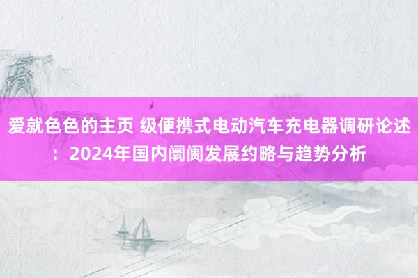 爱就色色的主页 级便携式电动汽车充电器调研论述:2024年国内阛阓发展约略与趋势分析