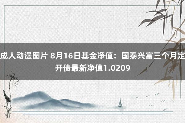 成人动漫图片 8月16日基金净值:国泰兴富三个月定开债最新净值1.0209