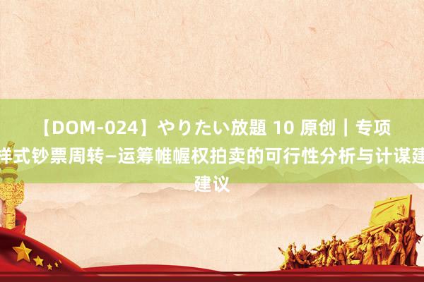 【DOM-024】やりたい放題 10 原创|专项债样式钞票周转—运筹帷幄权拍卖的可行性分析与计谋建议