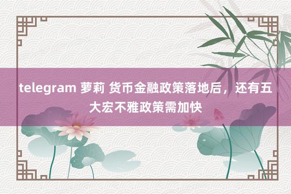 telegram 萝莉 货币金融政策落地后,还有五大宏不雅政策需加快