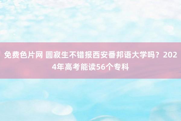 免费色片网 圆寂生不错报西安番邦语大学吗?2024年高考能读56个专科