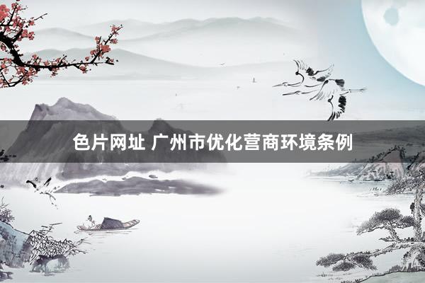 色片网址 广州市优化营商环境条例