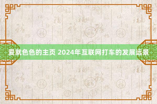 爱就色色的主页 2024年互联网打车的发展远景