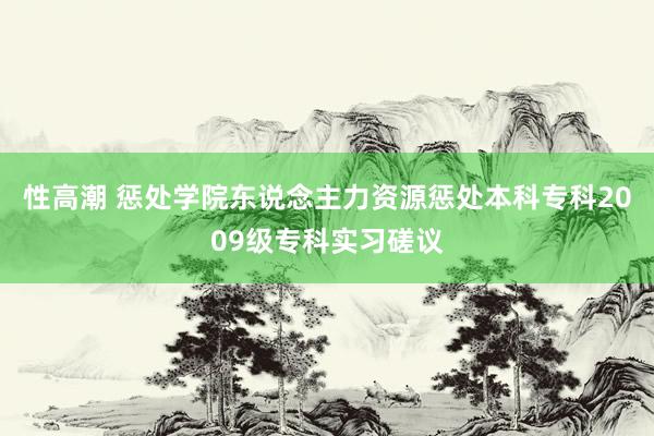性高潮 惩处学院东说念主力资源惩处本科专科2009级专科实习磋议