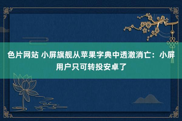 色片网站 小屏旗舰从苹果字典中透澈消亡:小屏用户只可转投安卓了