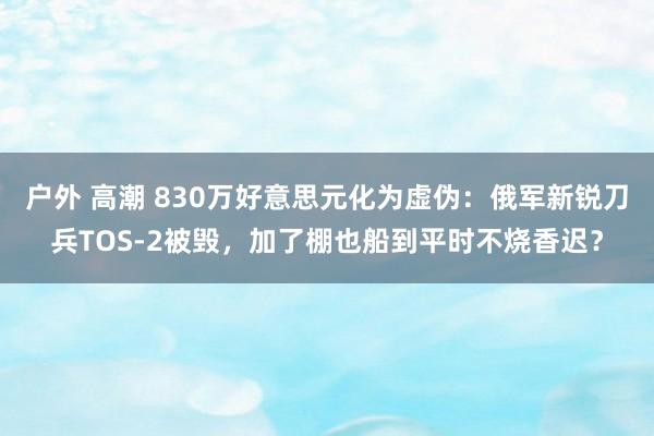 户外 高潮 830万好意思元化为虚伪：俄军新锐刀兵TOS-2被毁，加了棚也船到平时不烧香迟？