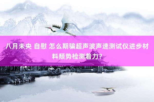 八月未央 自慰 怎么期骗超声波声速测试仪进步材料颓势检测着力？