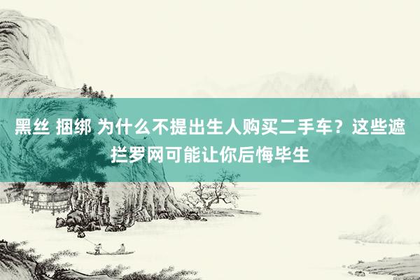 黑丝 捆绑 为什么不提出生人购买二手车？这些遮拦罗网可能让你后悔毕生