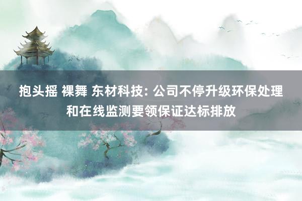 抱头摇 裸舞 东材科技: 公司不停升级环保处理和在线监测要领保证达标排放