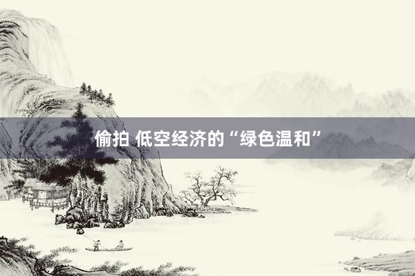 偷拍 低空经济的“绿色温和”