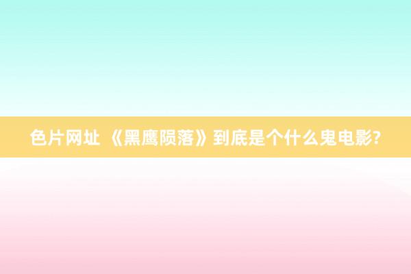 色片网址 《黑鹰陨落》到底是个什么鬼电影?