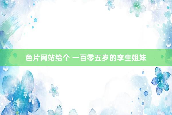 色片网站给个 一百零五岁的孪生姐妹
